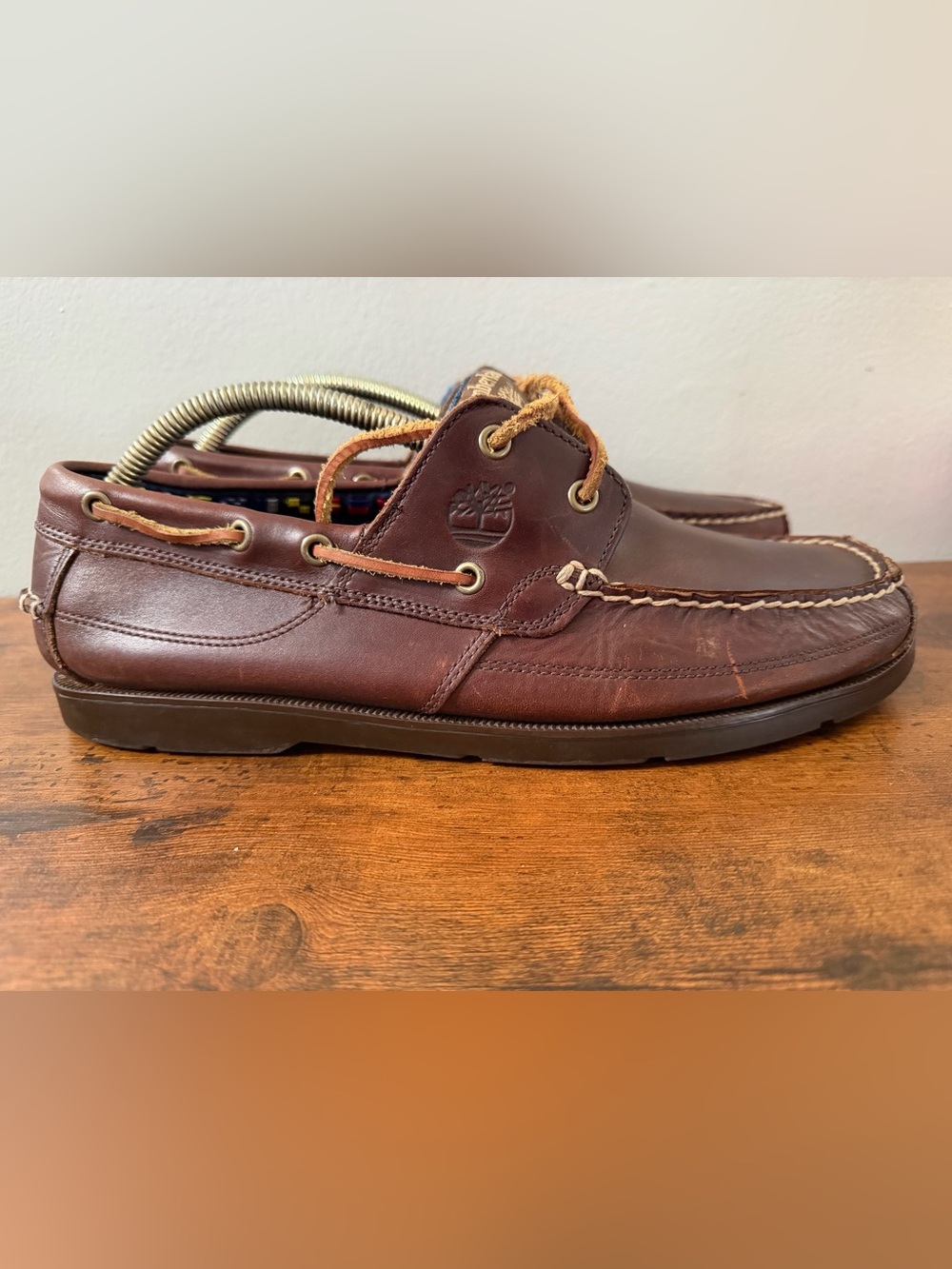 Timberland Men's Dark Brown Leather Boat Shoes